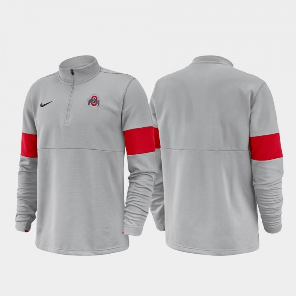 Ohio State Buckeyes Men's Anthracite Half-Zip Performance 2019 Coaches Sideline College Football Jacket 2404AHAV6